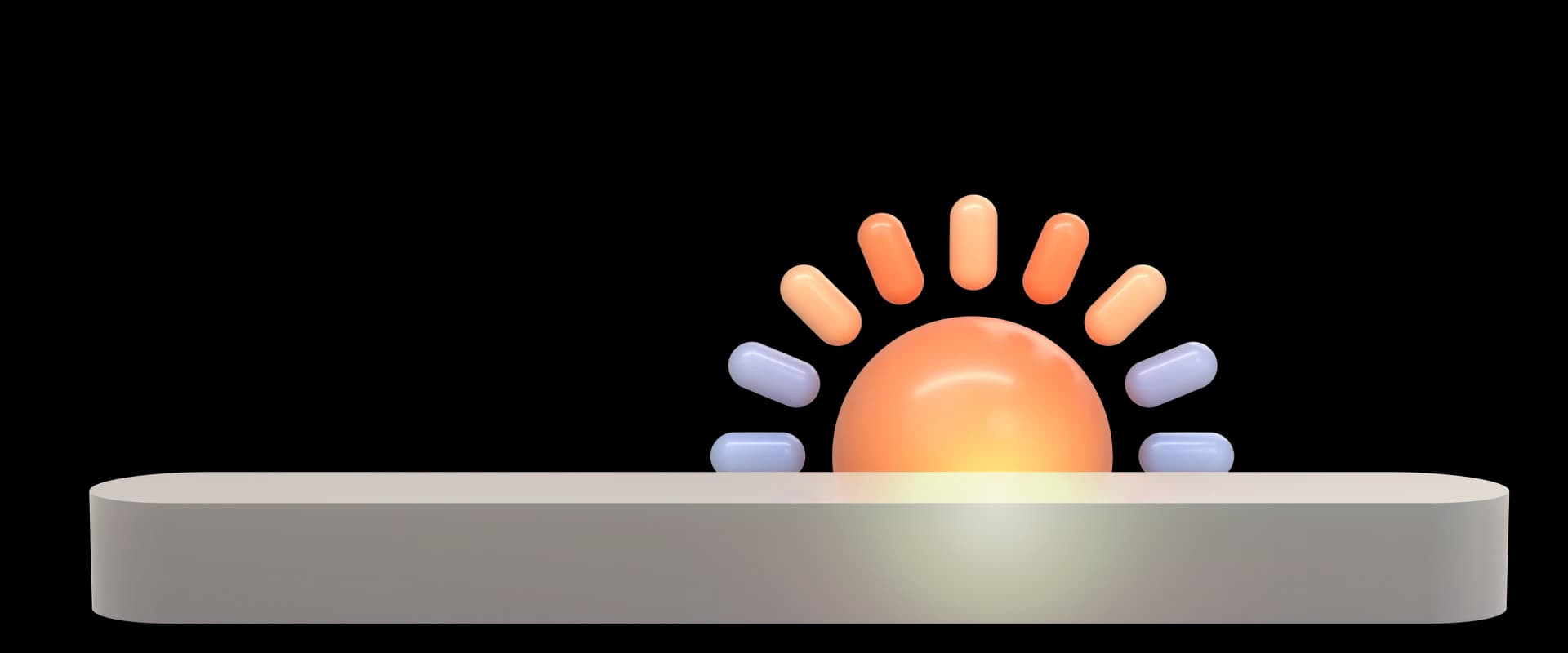 Rising sun, a 3D render