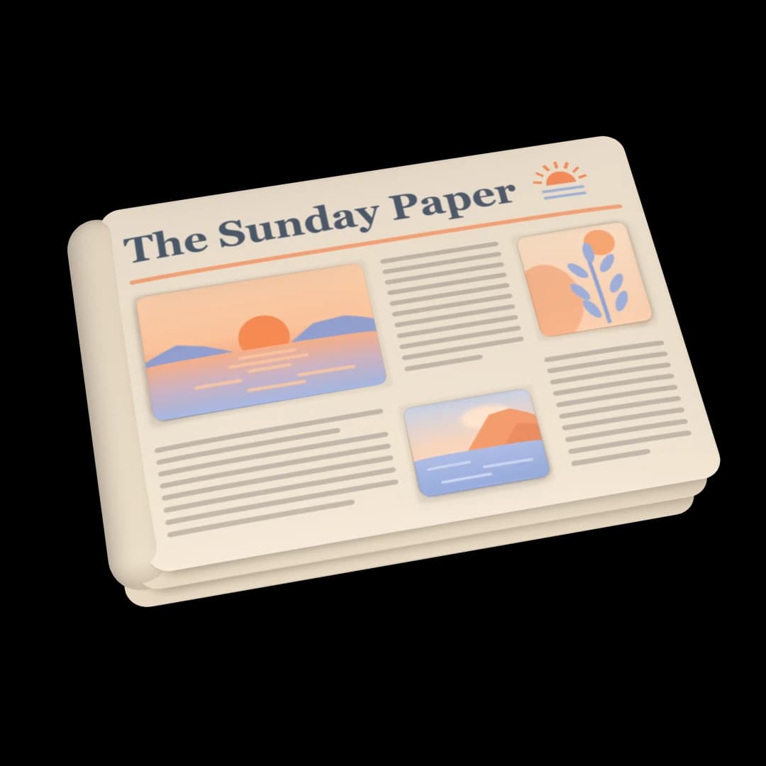 The Sunday Paper, a 3D render