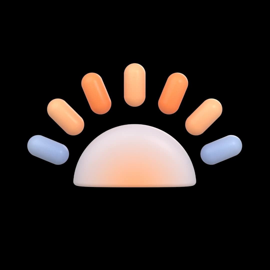 Sun mark, a 3D render