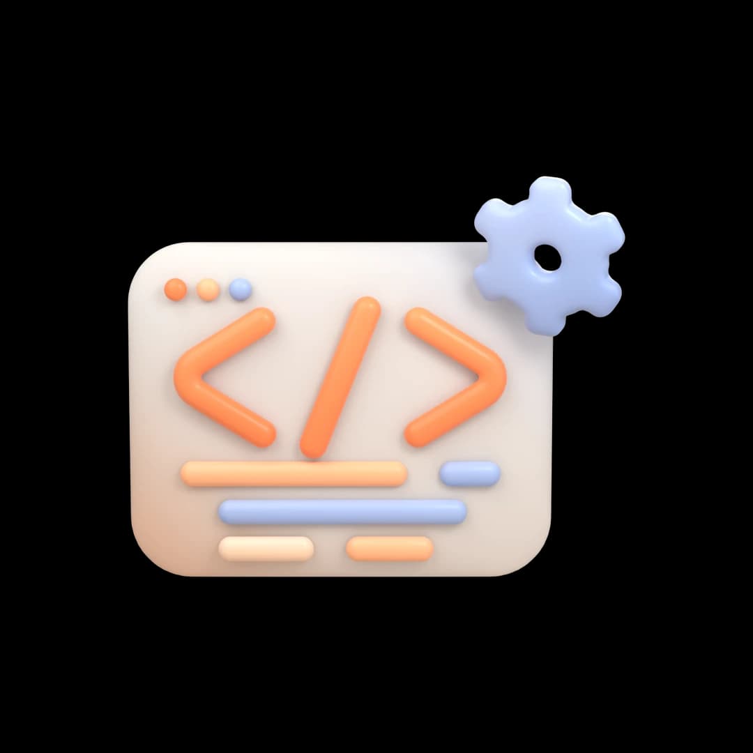 Code window, a 3D render