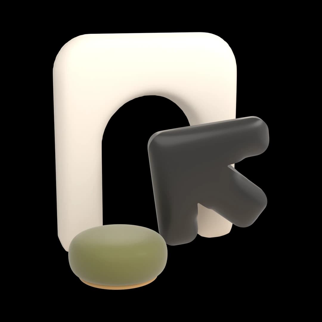 Arch and cursor, a 3D render