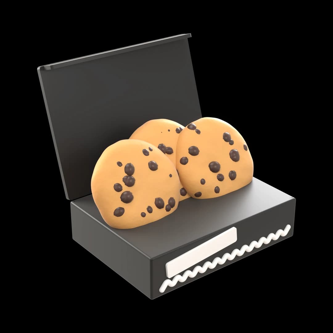 Cookie box, a 3D render